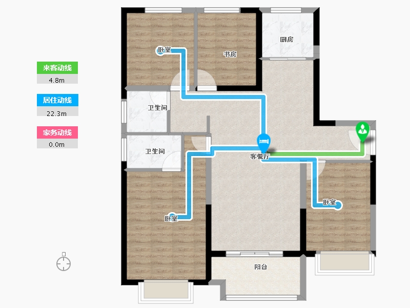 河南省-安阳市-嘉洲格林小镇-111.09-户型库-动静线