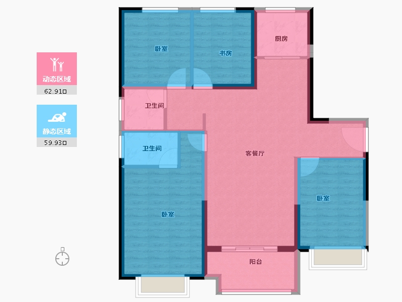 河南省-安阳市-嘉洲格林小镇-111.09-户型库-动静分区