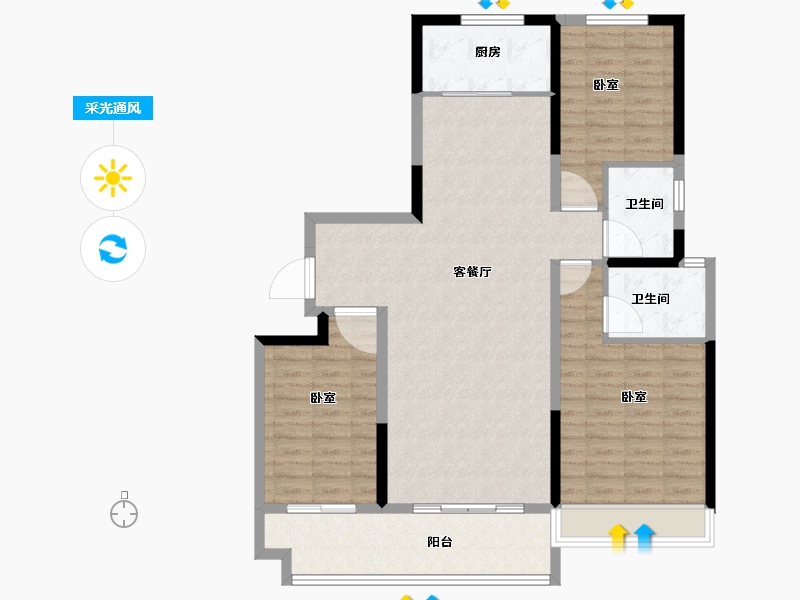 河南省-安阳市-易祥紫悦台-110.10-户型库-采光通风