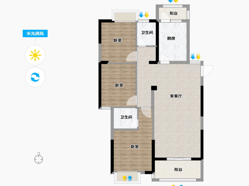 福建省-泉州市-白鹭湾-103.08-户型库-采光通风