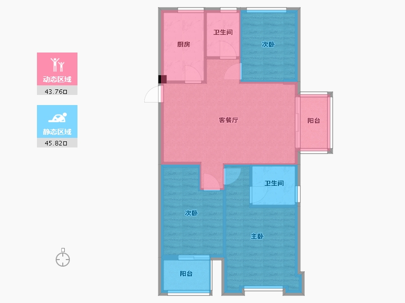 福建省-福州市-宏江翡翠湾-81.00-户型库-动静分区