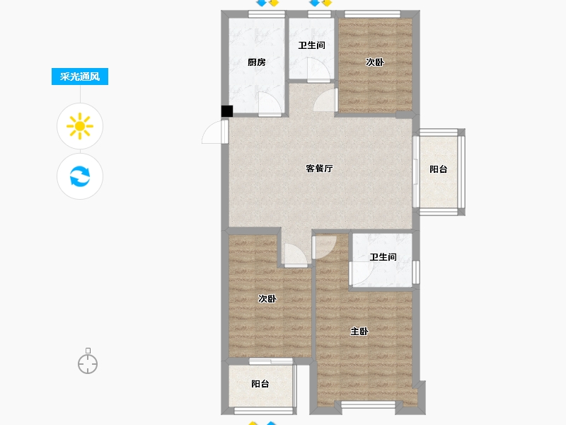 福建省-福州市-宏江翡翠湾-81.00-户型库-采光通风