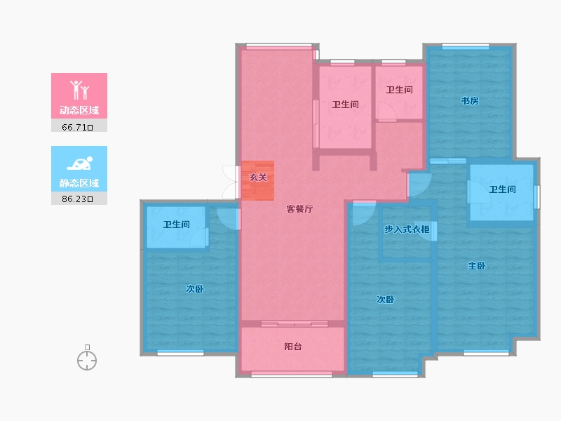 江苏省-常州市-绿地武宜珑庭-137.01-户型库-动静分区