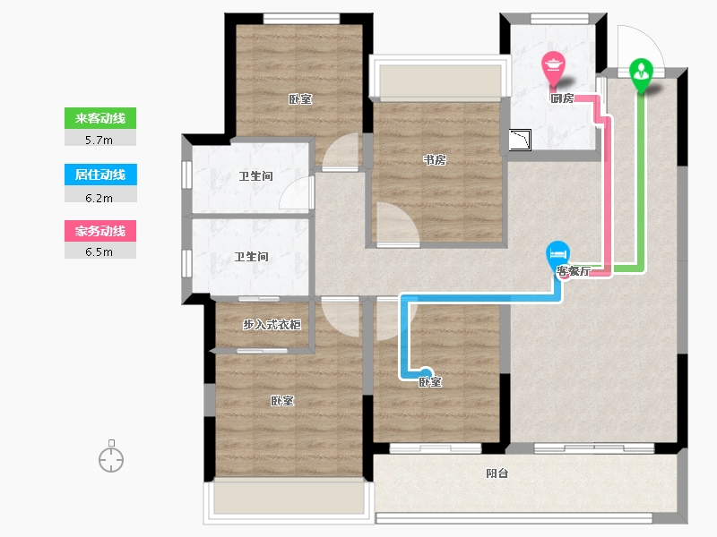 浙江省-嘉兴市-碧桂园北城春晓小区-101.00-户型库-动静线