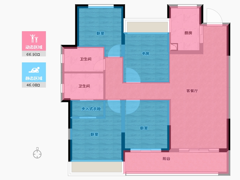 浙江省-嘉兴市-碧桂园北城春晓小区-101.00-户型库-动静分区