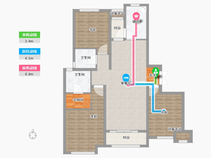 江苏省-常州市-绿地武宜珑庭-112.63-户型库-动静线