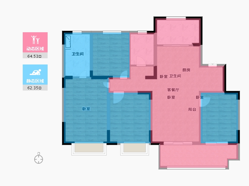 江苏省-无锡市-红豆天一华府-112.99-户型库-动静分区