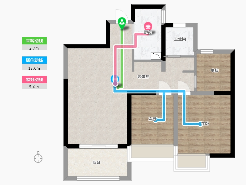 安徽省-蚌埠市-鹏欣·天珑天玥-71.20-户型库-动静线