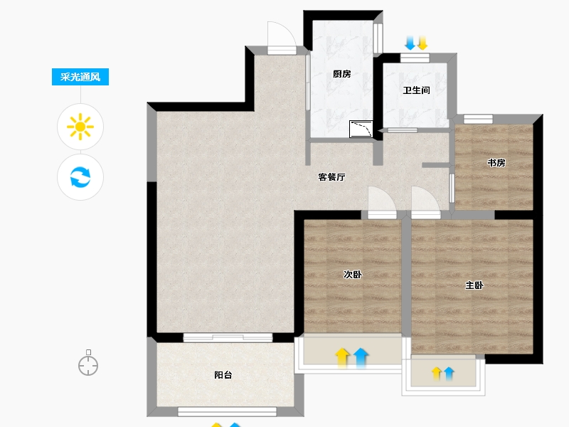 安徽省-蚌埠市-鹏欣·天珑天玥-71.20-户型库-采光通风