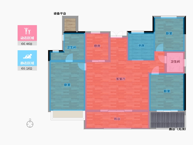 河南省-郑州市-金地滨河风华-121.81-户型库-动静分区