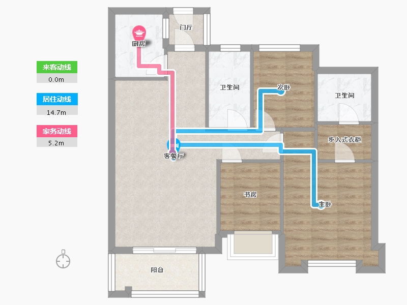 福建省-福州市-宏江翡翠湾-75.00-户型库-动静线