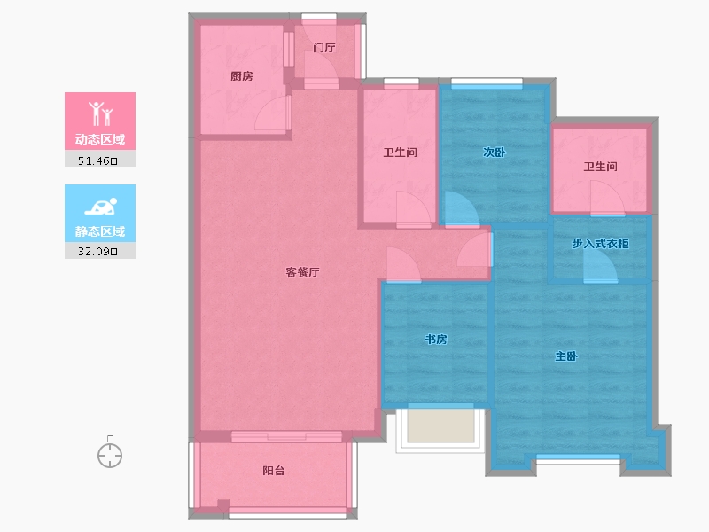 福建省-福州市-宏江翡翠湾-75.00-户型库-动静分区