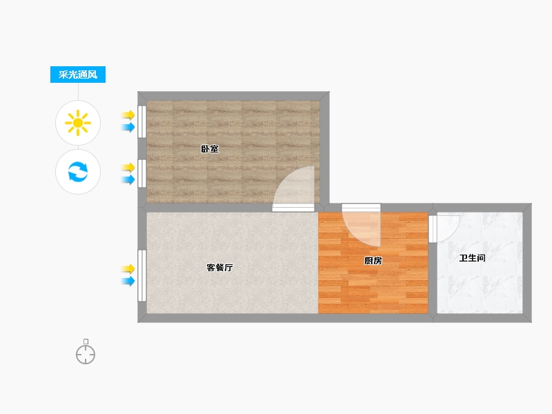 河南省-新乡市-禹洲嘉誉公元-44.46-户型库-采光通风