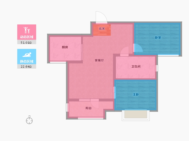 山东省-青岛市-绿地阅海府邸-65.01-户型库-动静分区