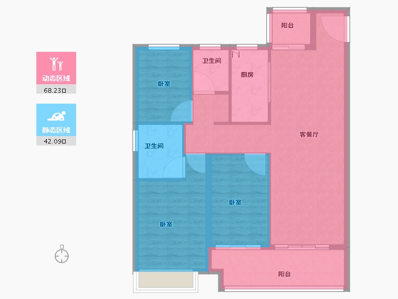 河南省-开封市-建业·尉州上院-100.37-户型库-动静分区