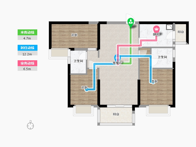 福建省-福州市-海伦堡·观山府-87.00-户型库-动静线