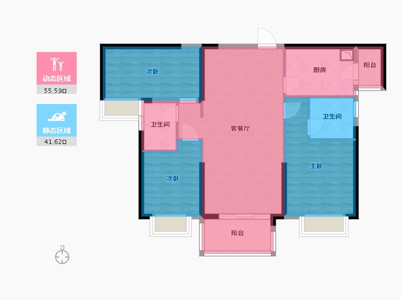 福建省-福州市-海伦堡·观山府-87.00-户型库-动静分区