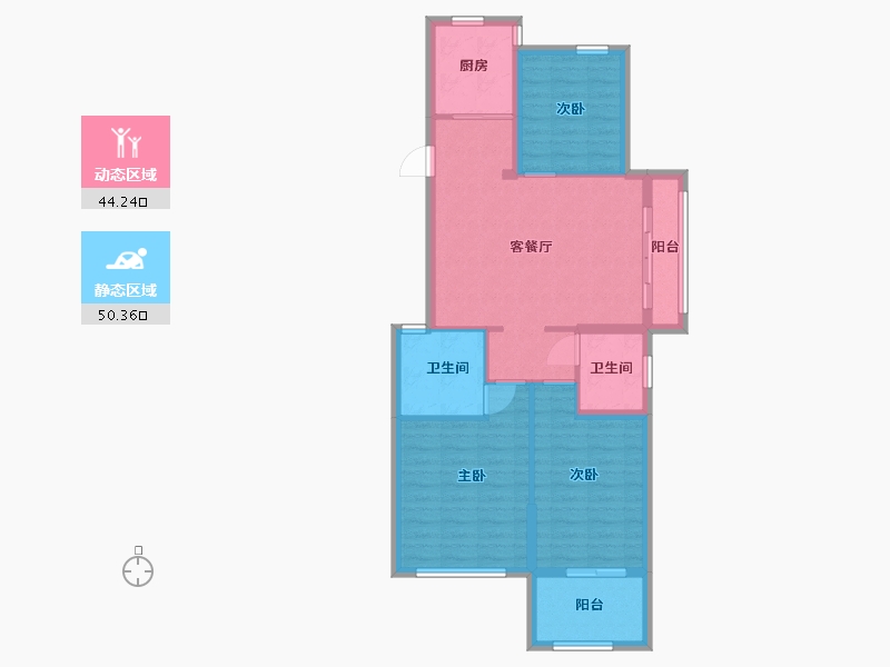 安徽省-蚌埠市-禹都府-84.80-户型库-动静分区