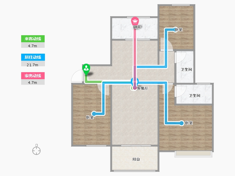 河南省-新乡市-绿都温莎城邦-100.59-户型库-动静线