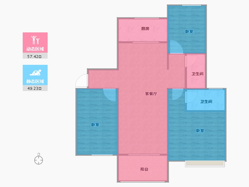 河南省-新乡市-绿都温莎城邦-100.59-户型库-动静分区