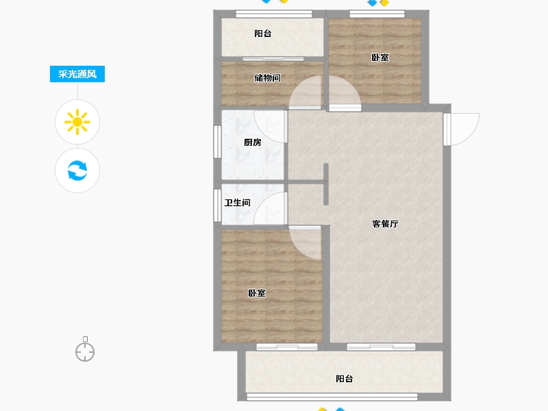 河南省-开封市-建业·尉州上院-84.01-户型库-采光通风