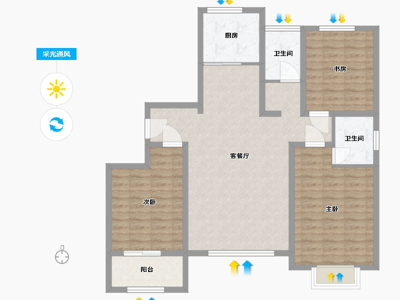 山东省-潍坊市-北斗•山河城-101.01-户型库-采光通风