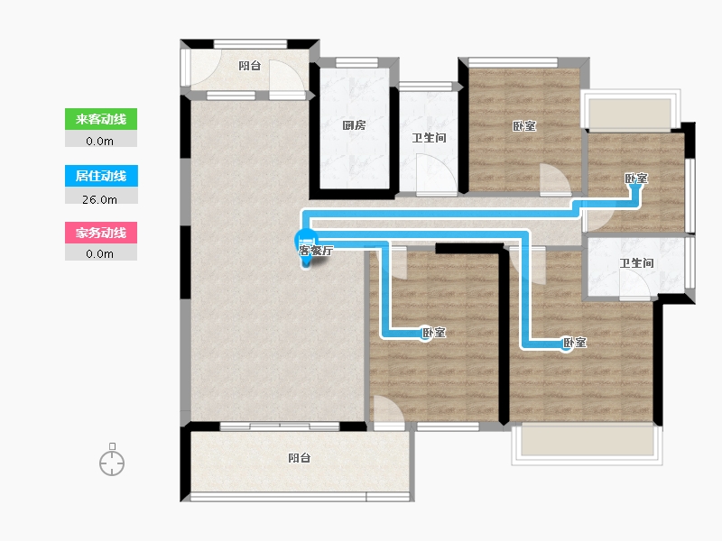 浙江省-绍兴市-漓江华庭-106.31-户型库-动静线