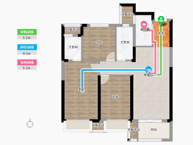 浙江省-台州市-曙光和院-79.00-户型库-动静线