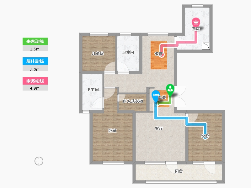 山东省-烟台市-融创蓝天壹號-110.00-户型库-动静线