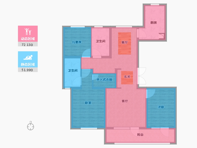 山东省-烟台市-融创蓝天壹號-110.00-户型库-动静分区