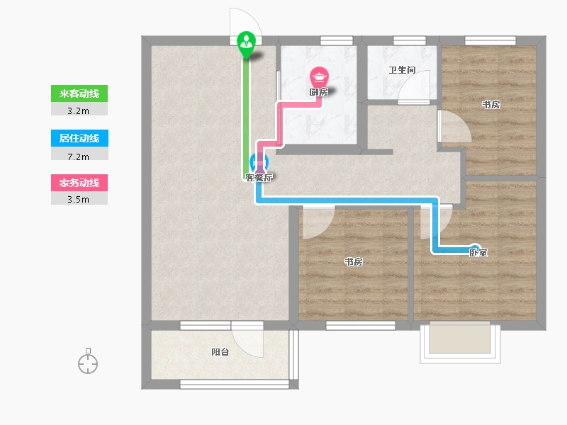 山东省-青岛市-正阳里-70.00-户型库-动静线