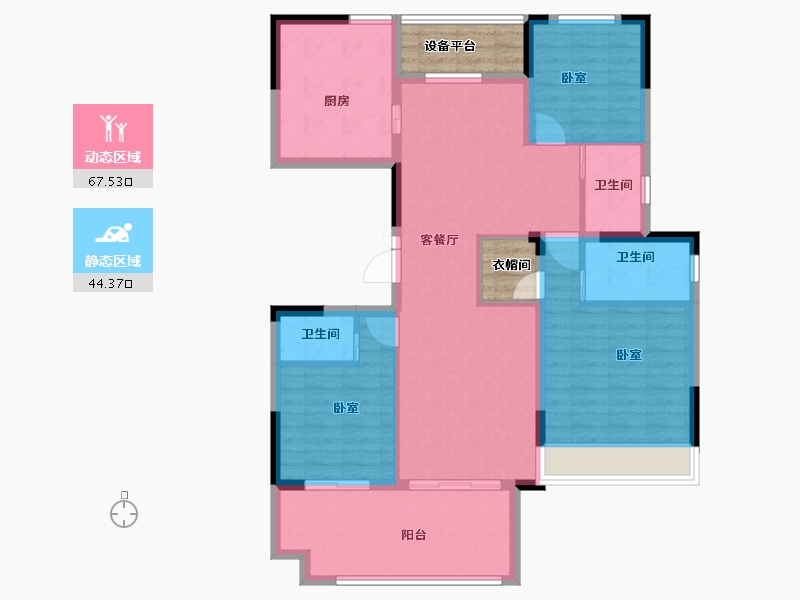 河南省-安阳市-昌建青风墅院-107.00-户型库-动静分区