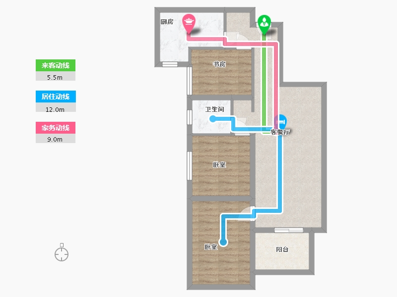 河南省-郑州市-融创城开瓏府-71.00-户型库-动静线