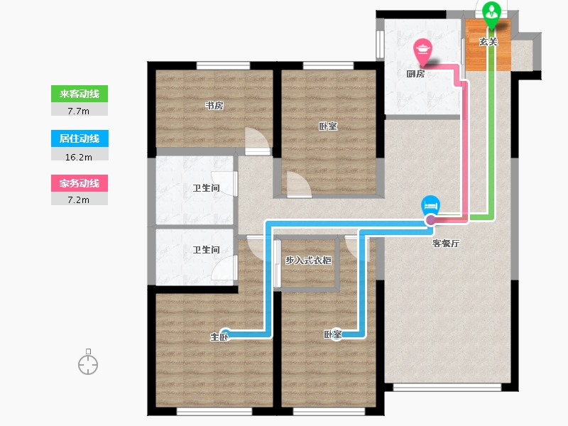 山东省-青岛市-海信都市逸品-114.67-户型库-动静线