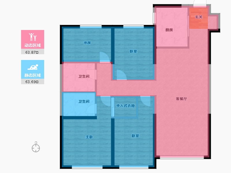 山东省-青岛市-海信都市逸品-114.67-户型库-动静分区