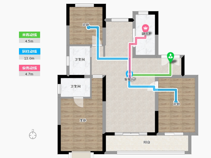 安徽省-蚌埠市-中国铁建·燕南苑-95.08-户型库-动静线