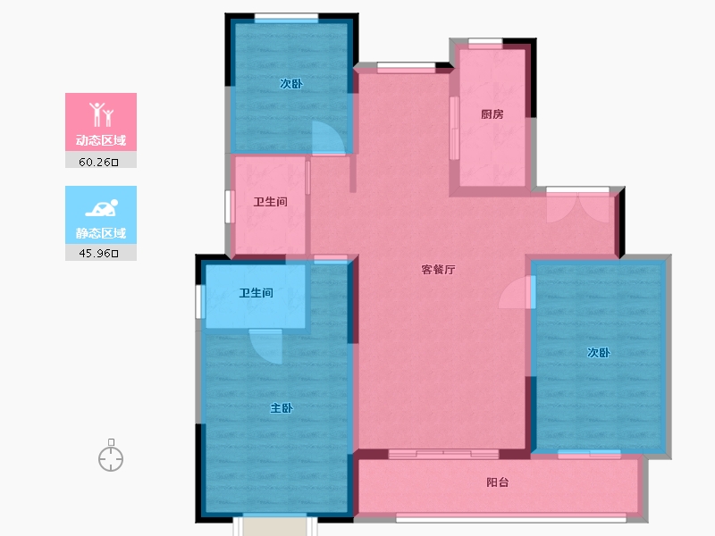 安徽省-蚌埠市-中国铁建·燕南苑-95.08-户型库-动静分区