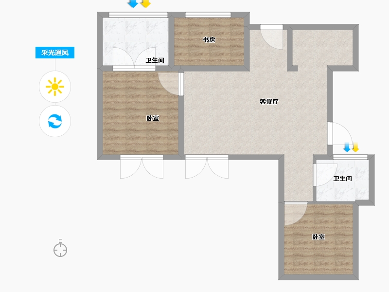 安徽省-黄山市-蓝城·黄山云栖桃源-82.01-户型库-采光通风