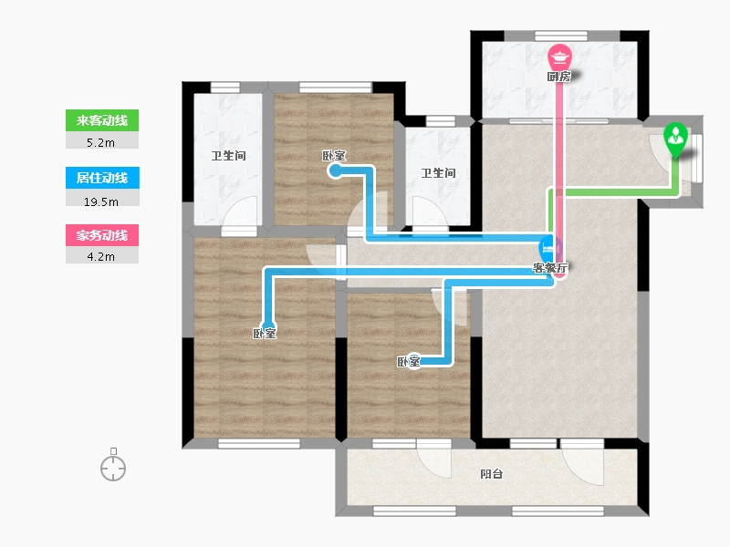 山东省-德州市-力高雍泉府-83.98-户型库-动静线