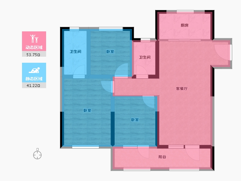 山东省-德州市-力高雍泉府-83.98-户型库-动静分区