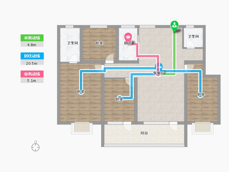 山东省-济宁市-九巨龙龙城水景苑-108.99-户型库-动静线