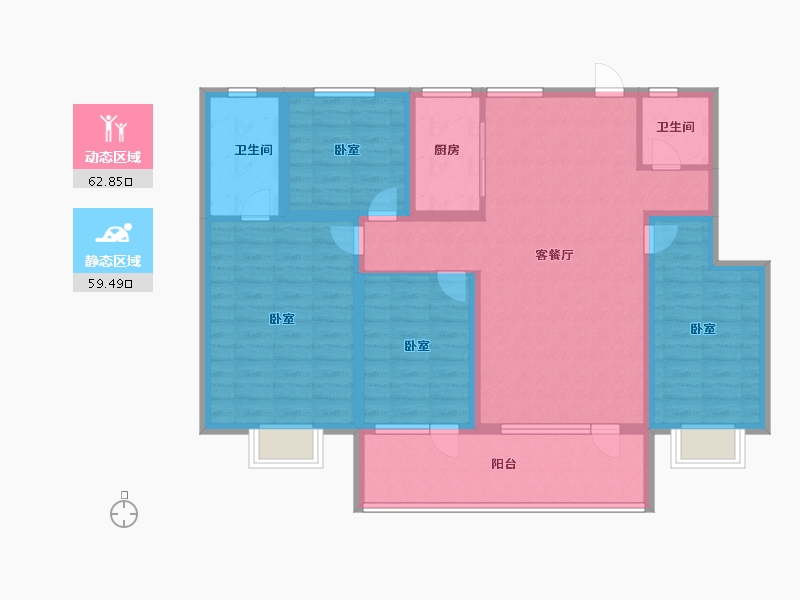 山东省-济宁市-九巨龙龙城水景苑-108.99-户型库-动静分区