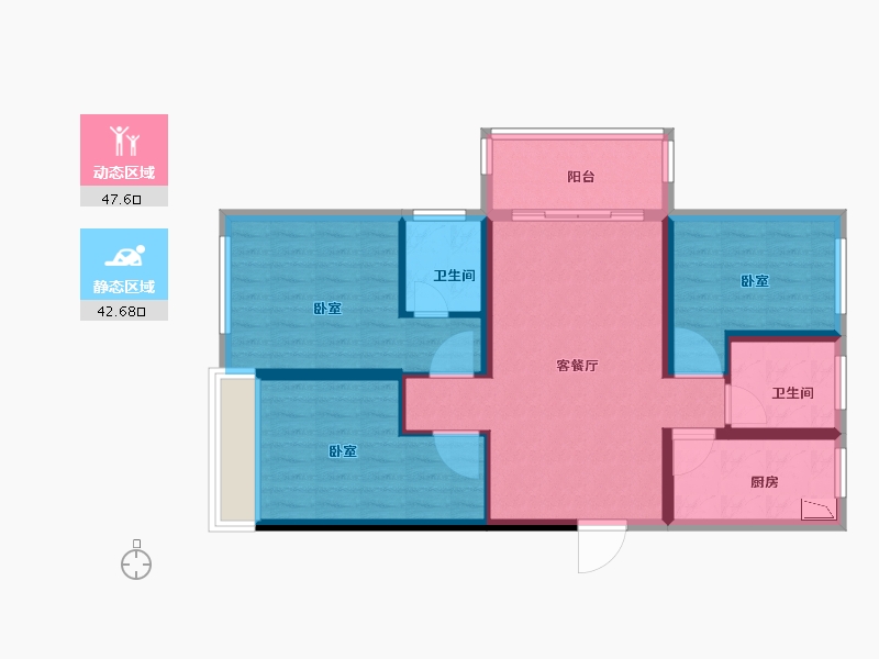 浙江省-嘉兴市-华美公馆-80.00-户型库-动静分区