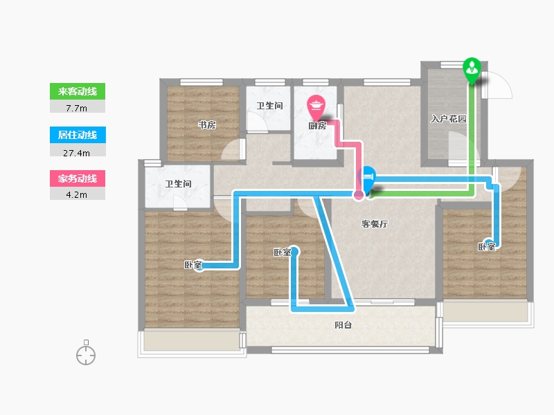 浙江省-嘉兴市-鸿翔中南鸿樾府-114.00-户型库-动静线