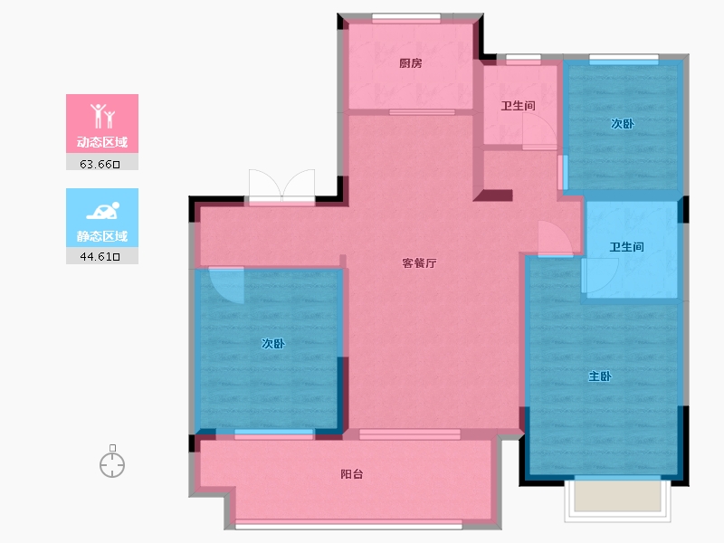 安徽省-蚌埠市-妙景天成-96.80-户型库-动静分区