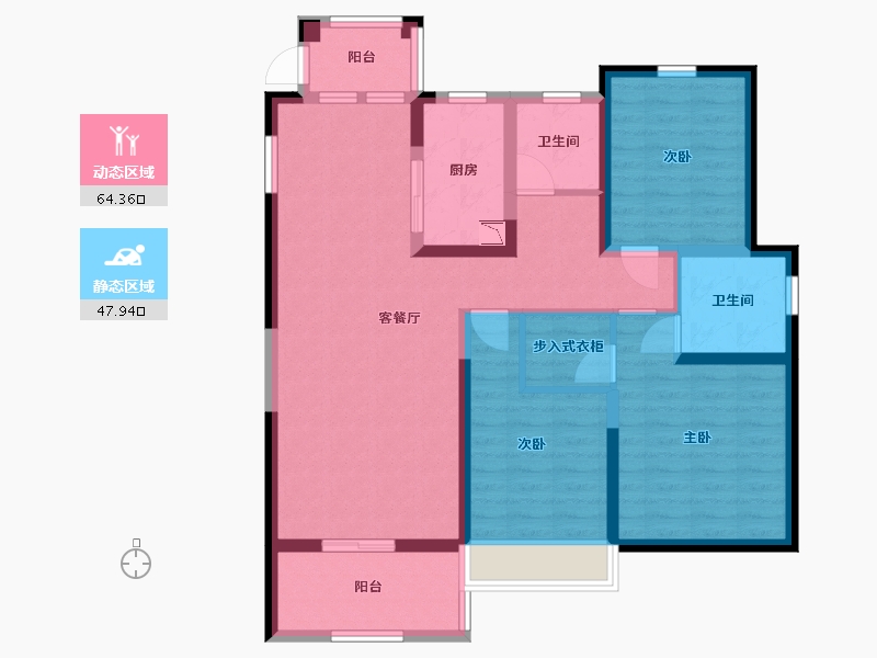 安徽省-蚌埠市-鹏欣·天珑天玥-99.09-户型库-动静分区