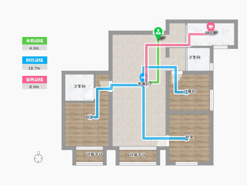 新疆维吾尔自治区-乌鲁木齐市-秦基澜城-78.58-户型库-动静线