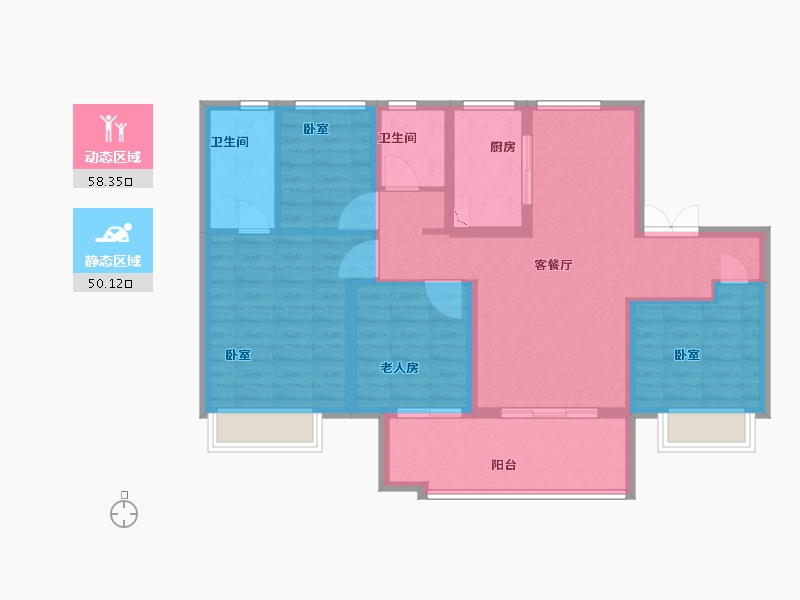 安徽省-合肥市-保利溪湖林语-96.99-户型库-动静分区