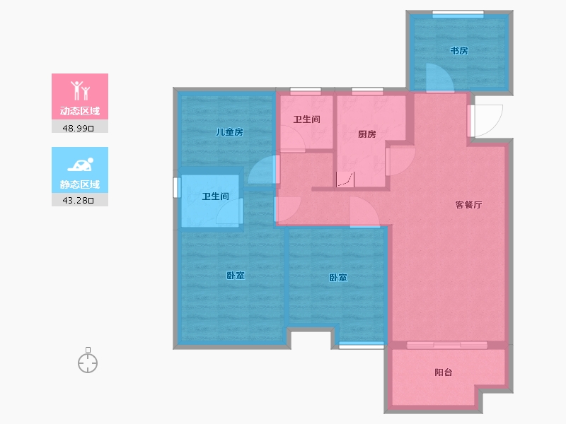 安徽省-合肥市-金科中梁都荟大观-82.02-户型库-动静分区