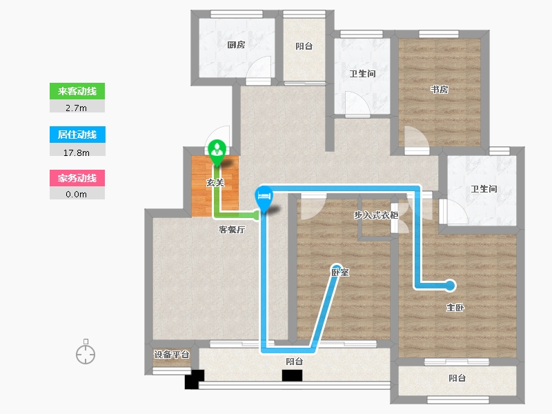 山东省-青岛市-隆海东方华庭-99.49-户型库-动静线